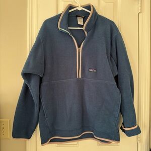 Patagonia Synchilla Half-Zip Fleece in Blue with Pink trim